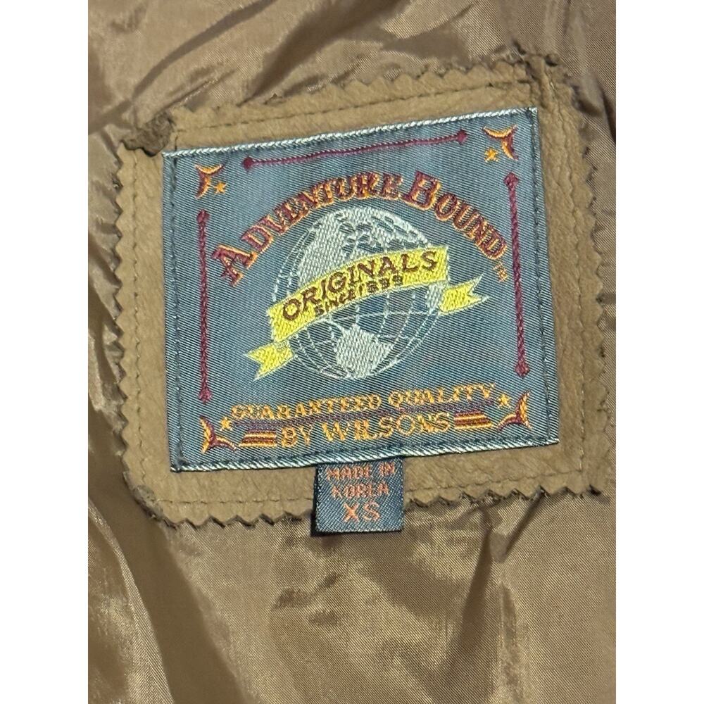 Wilson's Leather Adventure Bound Vintage 80s Bomber Jacket XS Brown Suede EUC - Picture 5 of 14